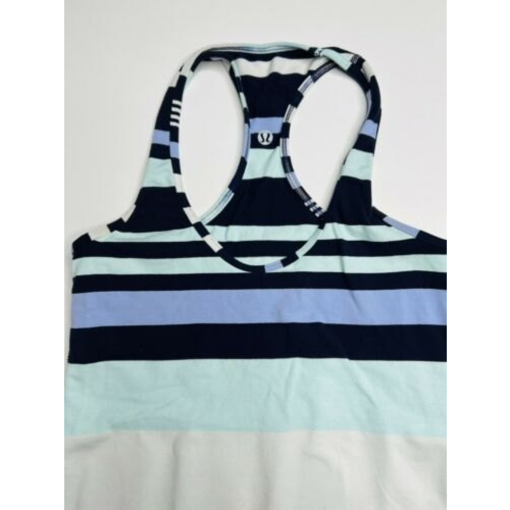 Lululemon Cool Racerback Tank Top Small Size XS Striped Blue Purple White - Picture 2 of 6